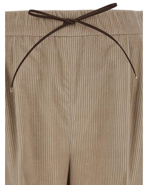 Max Mara Natural Palazzo Pants With Drawstring