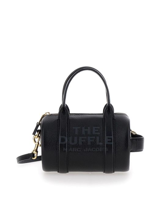 Marc Jacobs Black 'The Mini Duffle' Handbag With Engraved Logo