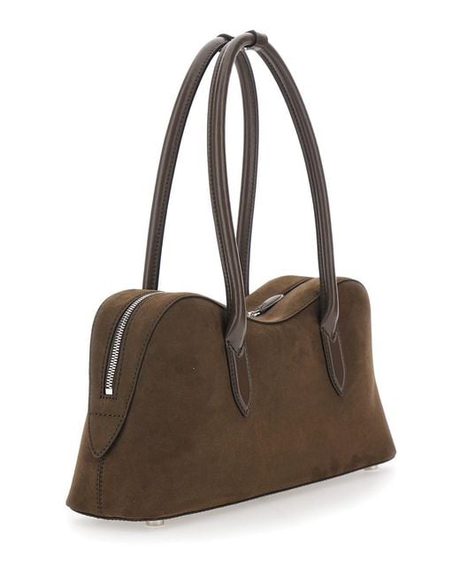 Stella McCartney Brown Shoulder Bag 'Padlock' With Ecoleather Logo Detail Br