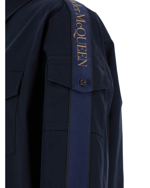 Camicia Con Bottoni di Alexander McQueen in Blue da Uomo