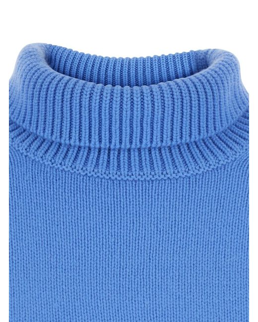 Lisa Yang Blue Heidi Sweater With V-Neck And Long Sleeves