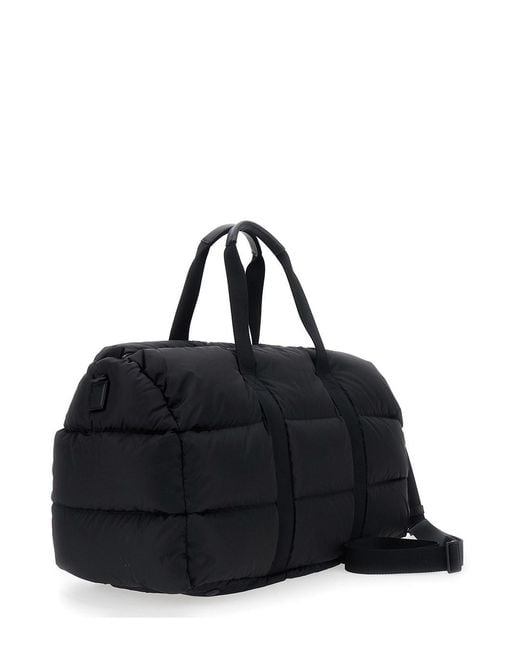 Moncler Black Suitcase With Adjustable Shoulder Strap And Logo Patch O for men