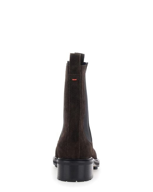 Aeyde Black Boots Jack Cow Suede Leather With Suede And For