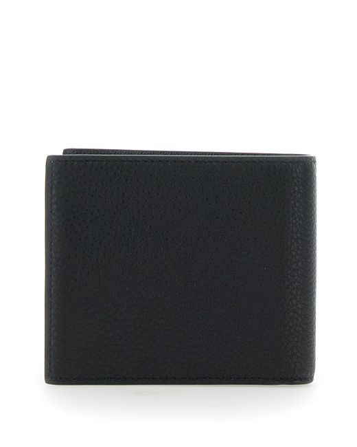 Balenciaga Black Bi-Fold Wallet With Logo Lettering On The Front for men