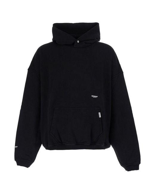 Represent Black Hoodie Micro Owners Club Hoodie With Logo for men