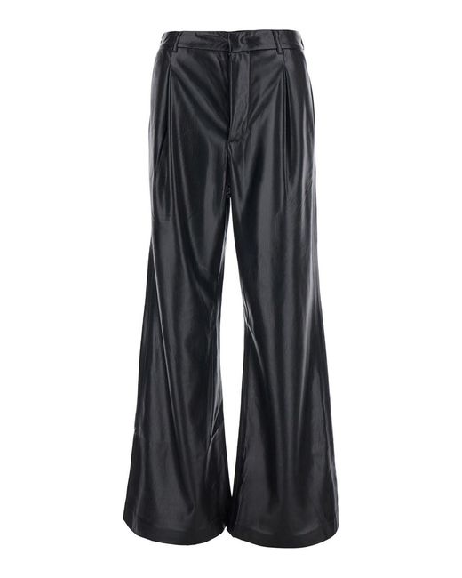 ANDAMANE Black Sasha Boyfriend Pants With High Waist And Tech Fabr
