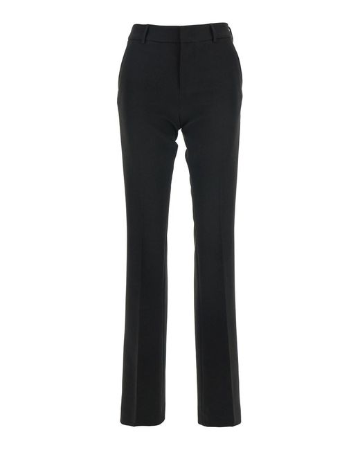 PT Torino Black Pants With Belt Loops And Flared Leg
