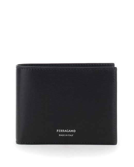 Portafoglio 'Florence' Bi-Fold Con Logo Lettering Sul Fronte di Ferragamo in Black da Uomo