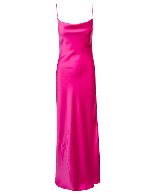 ANDAMANE Pink Side Slit Maxi Dress