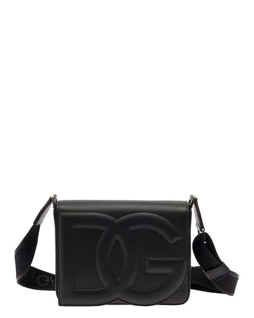 Borsa A Tracolla 'Dg Logo Media' Con Logo Trapuntato I di Dolce & Gabbana in Black da Uomo