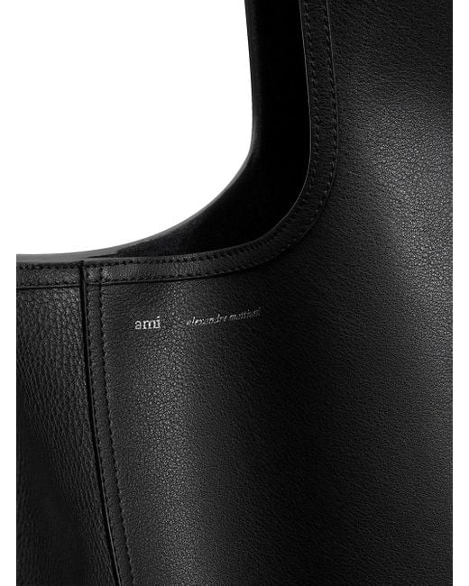 AMI Black Etienne Leather Hobo Bag