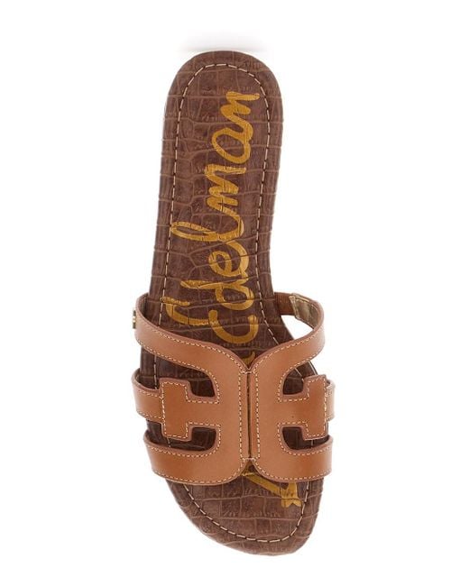 Sam Edelman Brown 'Bay Slide' Slip-On Sandals With Logo Detail