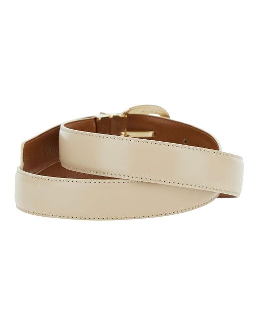 Semicouture Natural 'Gea' Light Belt With Engraved Logo