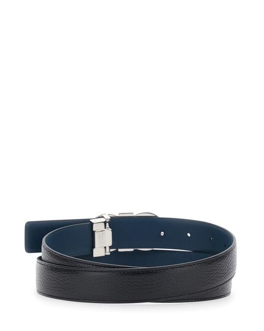 Ferragamo White Reversible Belt With Gancini Buckle for men