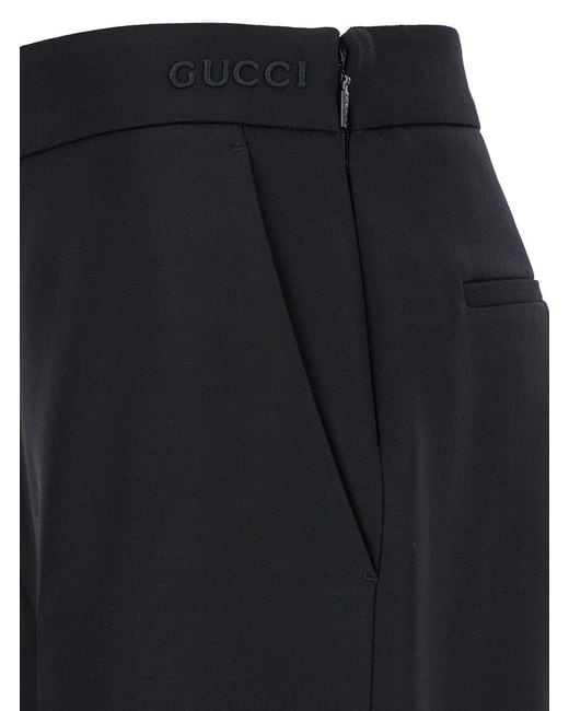 Gucci Black Flared Pants With Pences