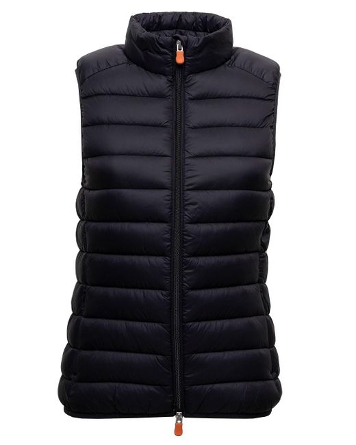 Save The Duck Black Charlotte Puffer Vest In Tech Fabric Woman
