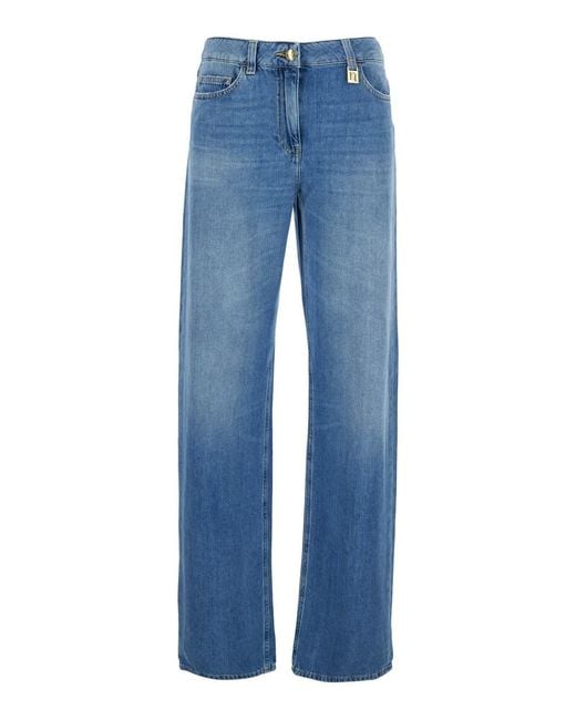 Elisabetta Franchi Blue Palazzo Jeans Light