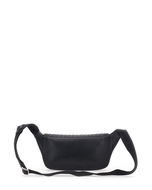 Bottega Veneta Gray 'Veneto' Shoulder Bag With Woven Motif On The Fro for men