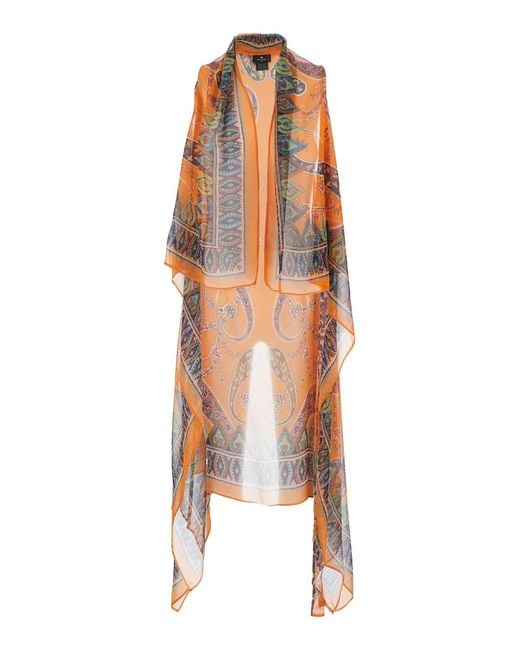 Etro Orange Printed Gilet