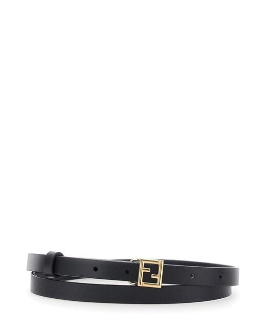 Fendi White Belt 1.5 Cm Ff Bold