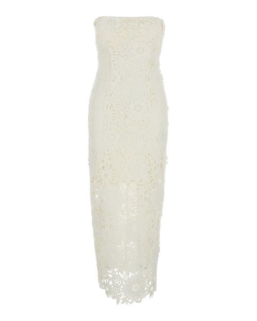 ROTATE BIRGER CHRISTENSEN White Long Dress With Back Slit