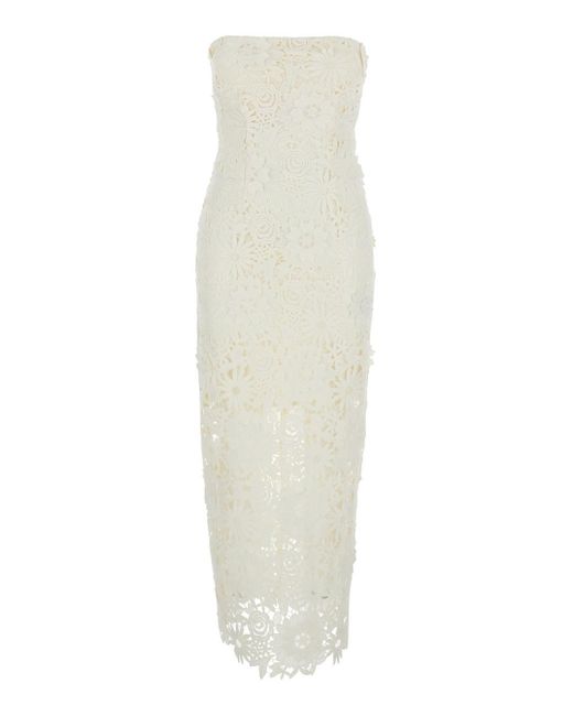 ROTATE BIRGER CHRISTENSEN White Long Dress With Back Slit