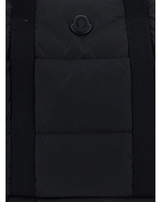 Moncler Black Suitcase With Adjustable Shoulder Strap And Logo Patch O for men