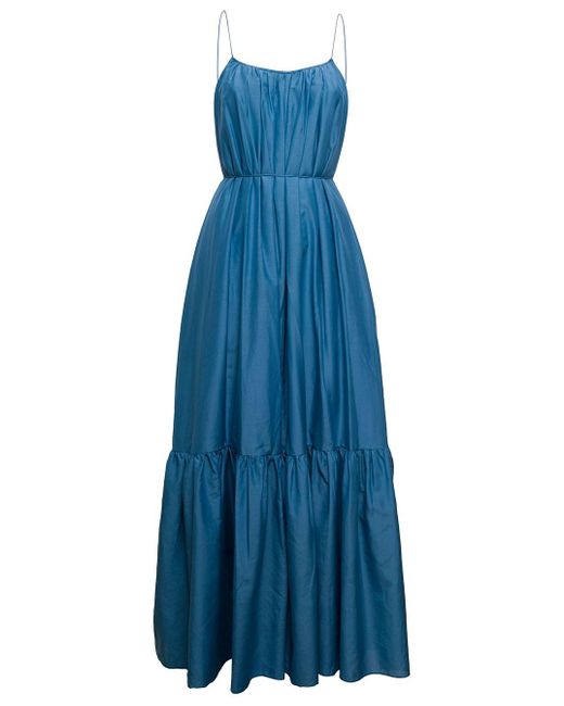 Matteau Blue Woman's Turquoise Organic Cotton An Silk Turquoise Dress