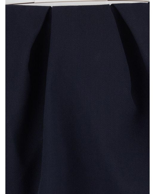 ShuShu/Tong Blue Pleated Wool Miniskirt With Zip Closure
