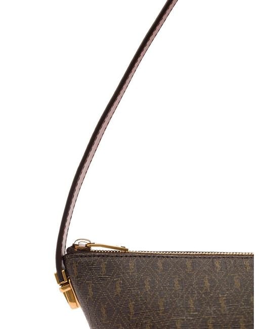 Saint Laurent Metallic Shoulder Bag With Buckle With Embossed Logo And All-Over Cassandre Embroidery for men