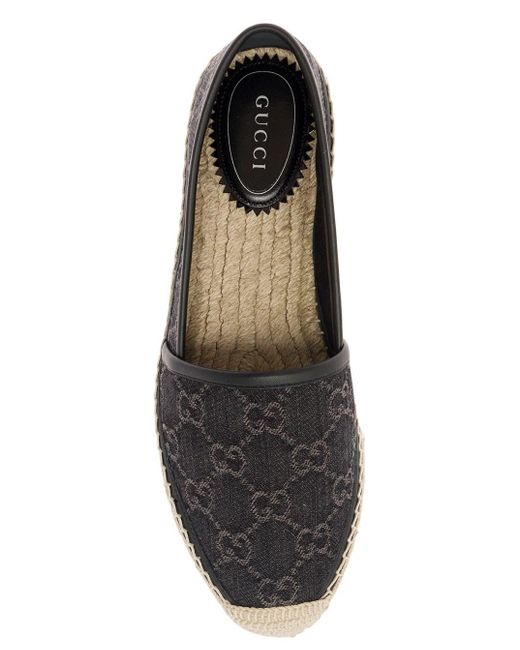 Gucci Black And Espadrilles With Gg Motif