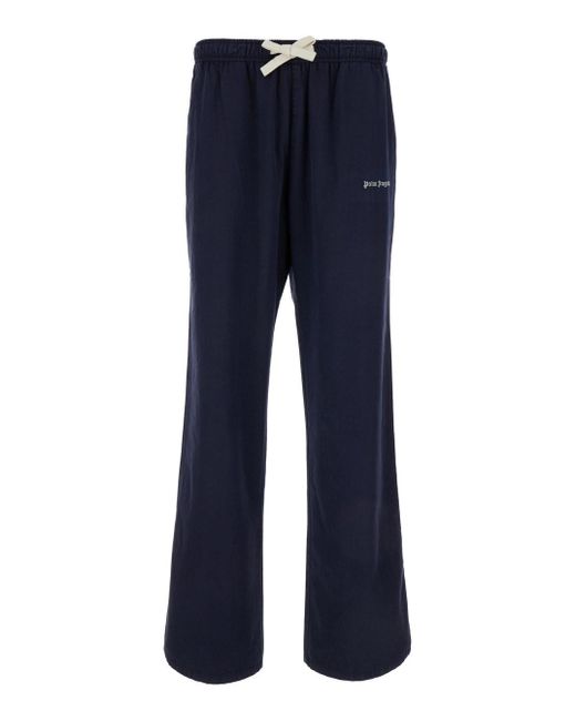 Palm Angels Blue Flared Trousers for men