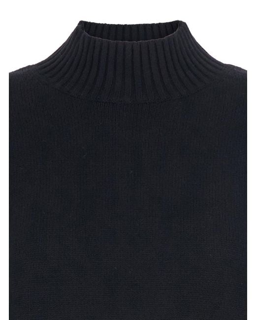 Le Plain Blue Turtleneck Sweater With Dropped Shoulder