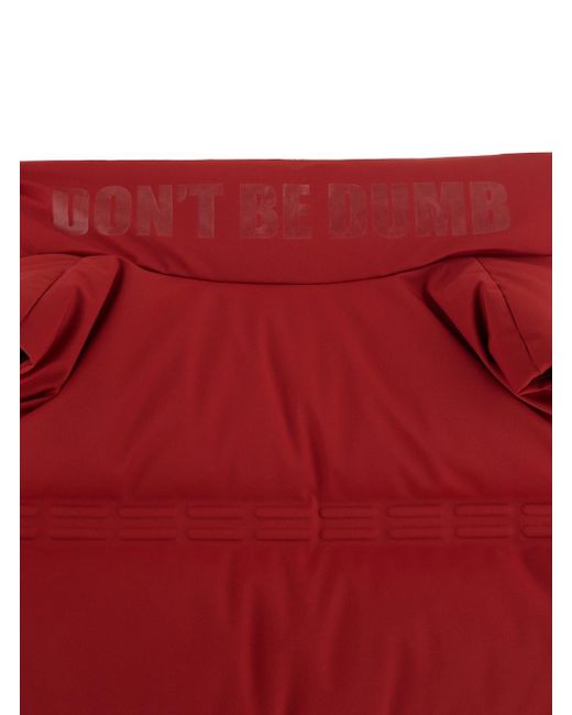Moncler Genius Red 'Sparky' Sleeveless Down Jacket With Slogan Print On The Collar And Logo Patch On The Front for men