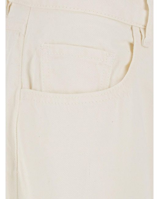 ICON DENIM White Jeans With Five-Pocket Design And Logo Patch On The R