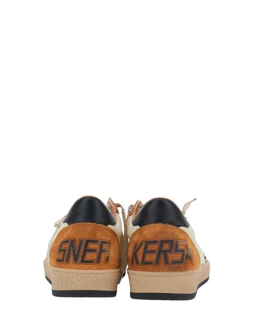 Golden Goose Deluxe Brand Brown 'Ballstar' Low Top Sneakers With Star Patch On The for men