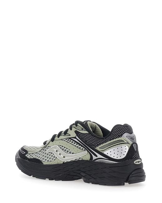 Saucony Gray Sneakers With Mesh Upper And Rubber Sole For