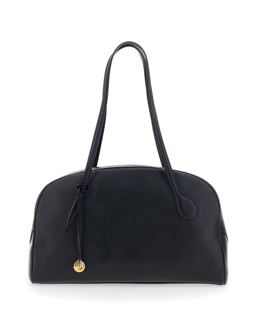 Liffner Black Handbag With Adjustable And Removable Shoulder Strap In