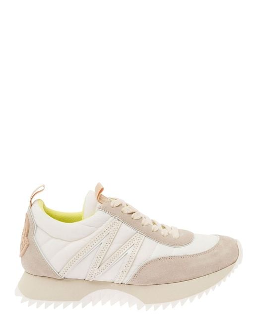 Moncler White 'Pacey' And Low Top Sneakers