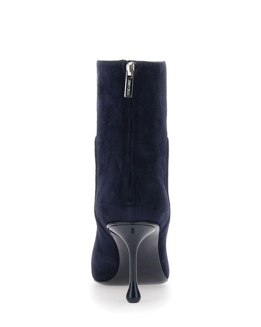Jimmy Choo Blue 'Cycas' Ankle Boots With Stiletto Heel And Side Zip Closure