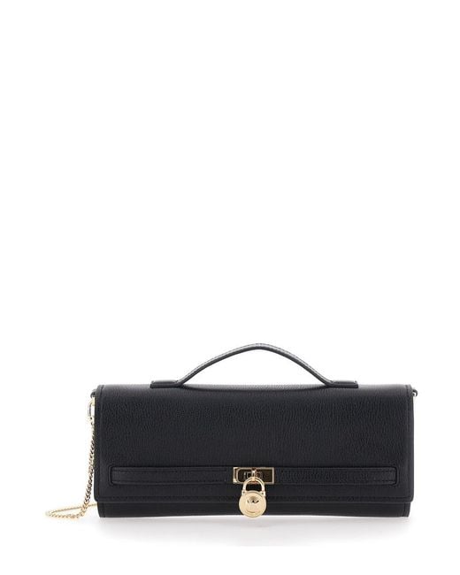 MICHAEL Michael Kors White 'Hamilton Moderne' Clutch With Padlock Detail On The Front