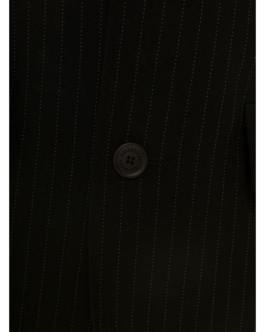 Balenciaga Black 'Hourglass' Pinstripe Single-Breasted Jacket