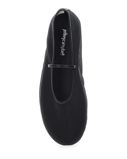 Jeffrey Campbell White 'Swan-Lake' Ballet Shoes With Strap And Semi Sheer Design