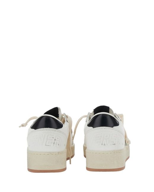 Golden Goose Deluxe Brand White 'Ballstar 2' Low Top Sneakers With Star Patch On The Side And Contrasting Heel