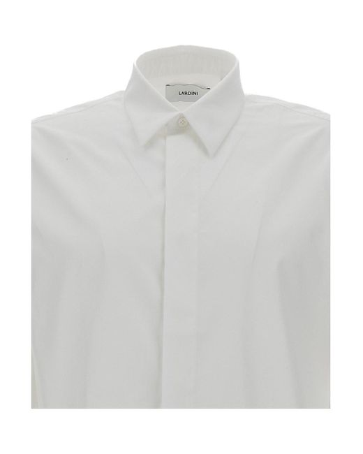 Lardini White Shirt With Concealed Closure for men