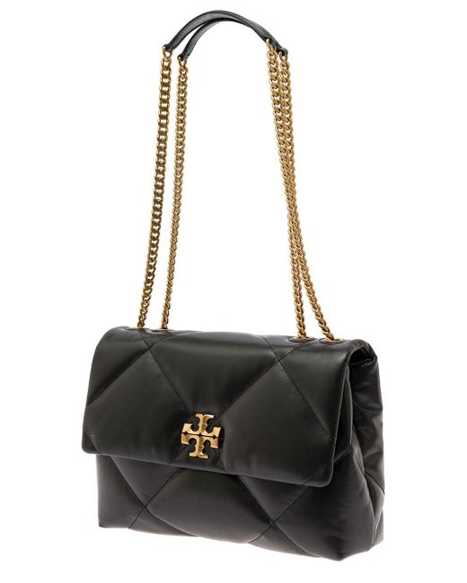 Tory Burch Black 'Kira Diamond' Crossbody Bag With Double T Logo