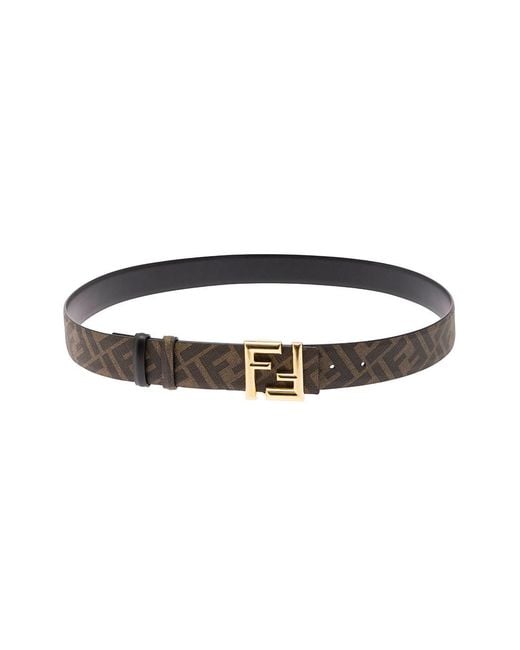 Fendi White Reversible Belt With Ff Buckle for men