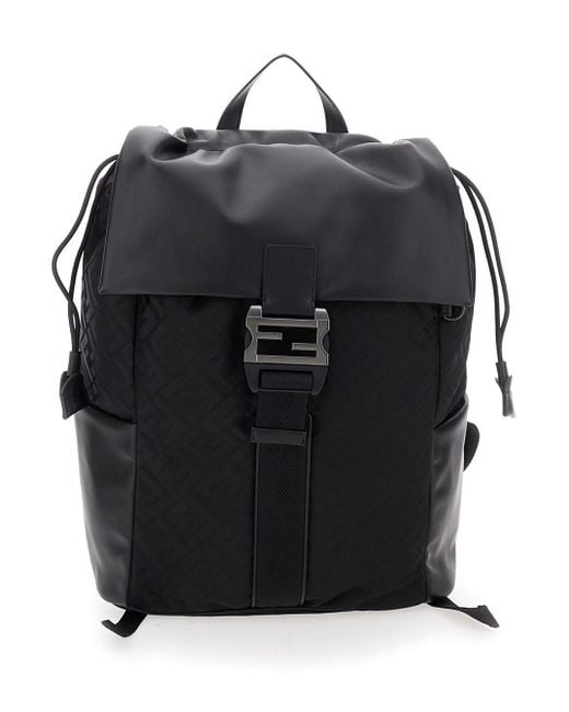 Fendi Black Zaino Baguette Nylon M for men