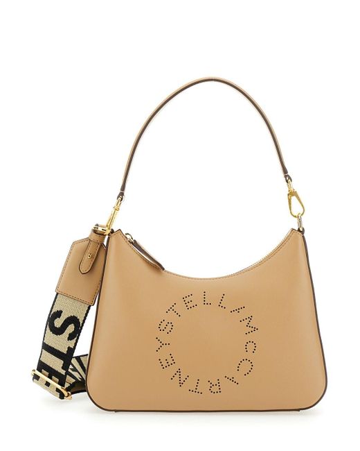 Stella McCartney Natural 'Logo' Small Shoulder Bag