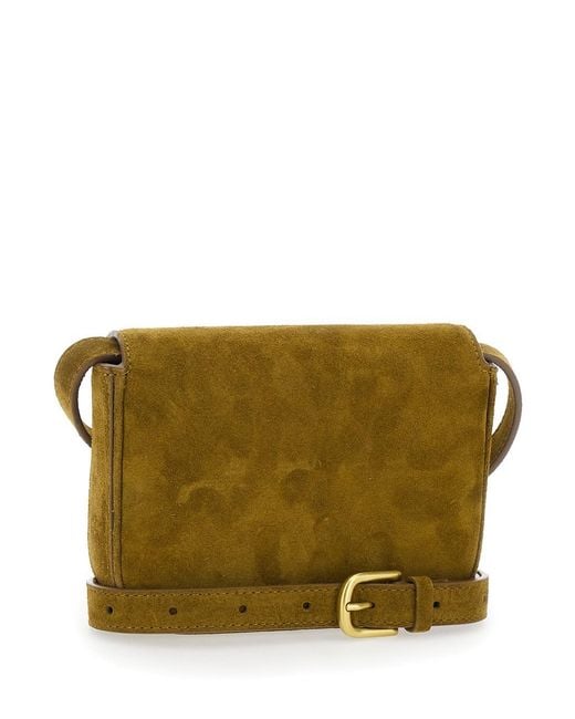 Soeur Green Belt Bag "Bell" With Cotton Details For